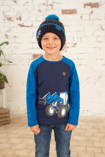 Mason Top - Blue Front Loader-Lighthouse
