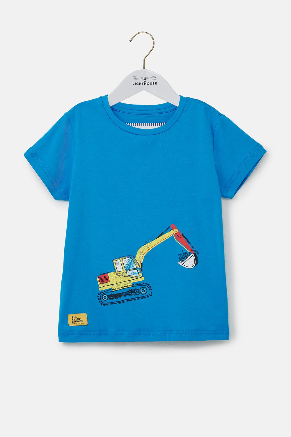 Oliver Short Sleeve Top - Blue Construction Print-Lighthouse