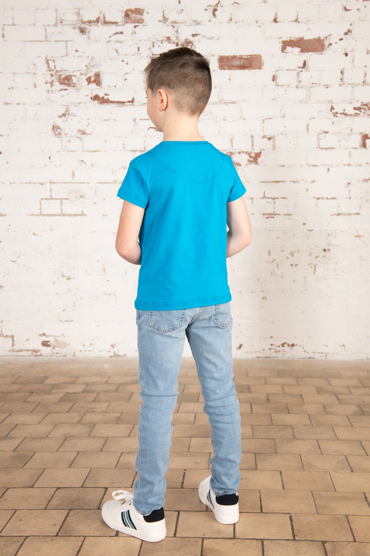 Oliver Short Sleeve Top - Blue Construction Print-Lighthouse