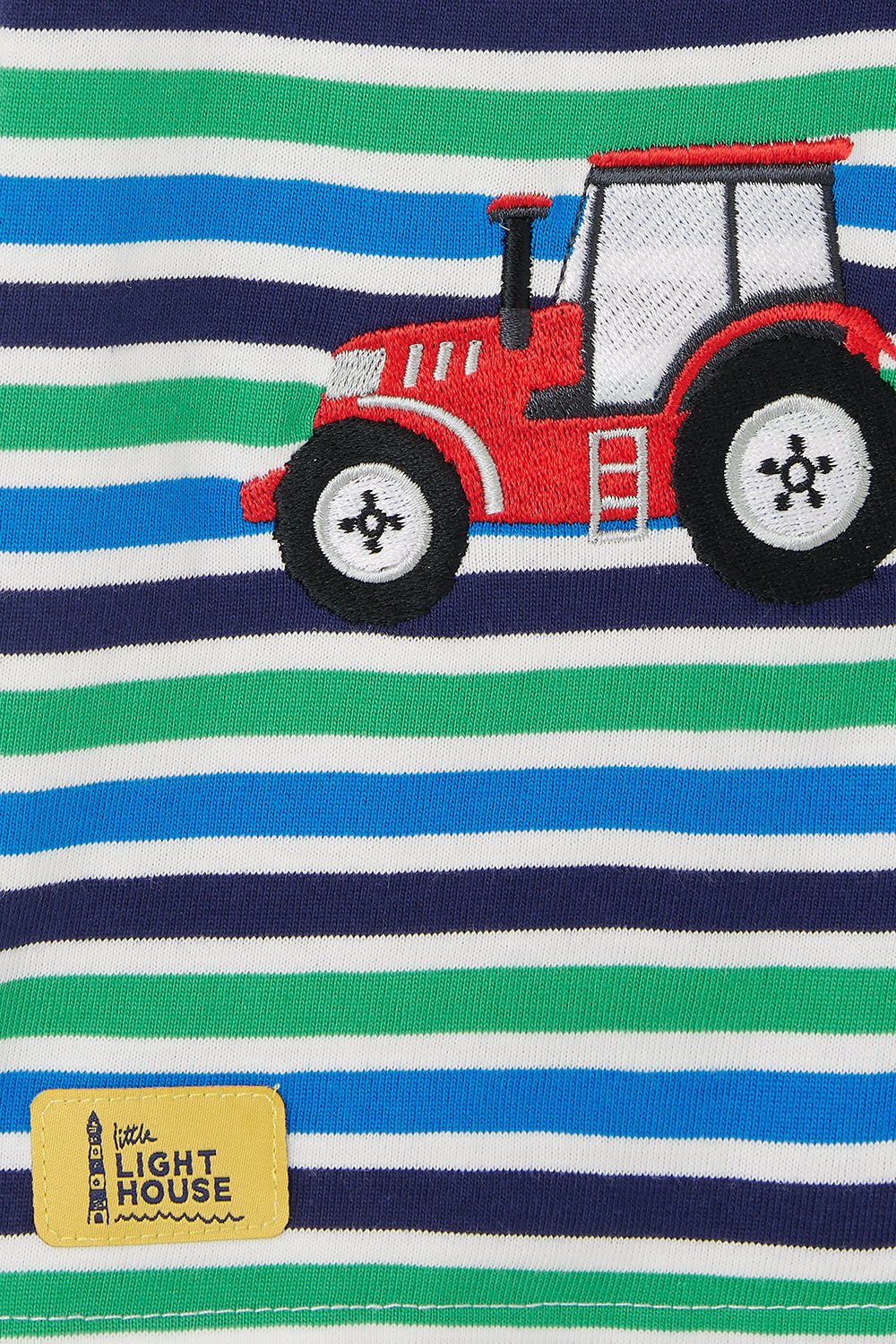 Oliver boys' tee, Peagreen Stripe Tractor