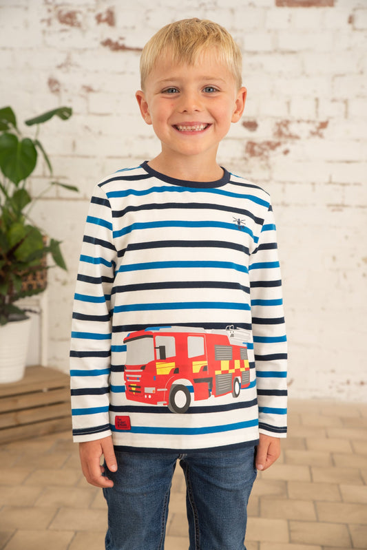 Oliver Top - Fire Engine Print-Lighthouse