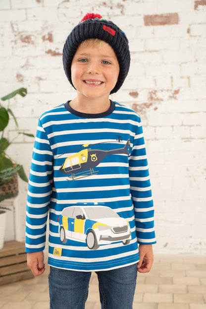 Oliver Top - Police Helicopter Print-Lighthouse