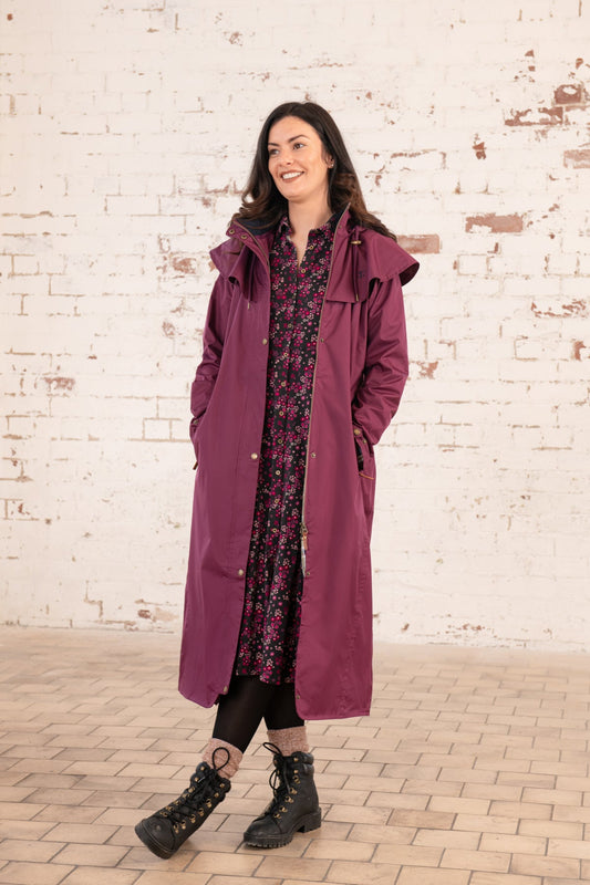 Outback Full Length Waterproof Raincoat - Plum-Lighthouse