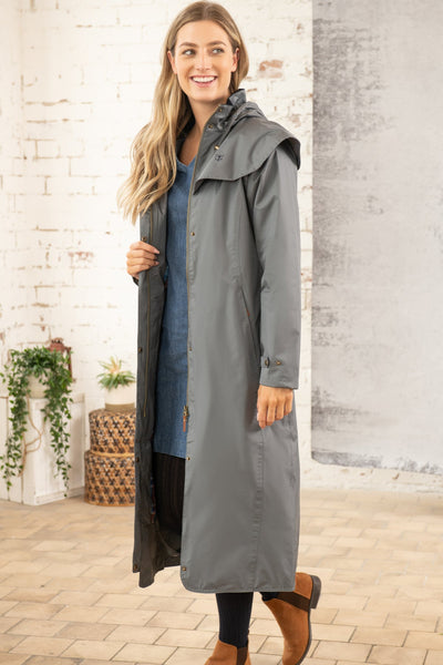 Outback Long Waterproof Women's Raincoat Grey Lighthouse