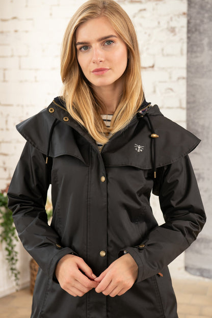 Outrider 3/4 Length Waterproof Raincoat - Black-Lighthouse