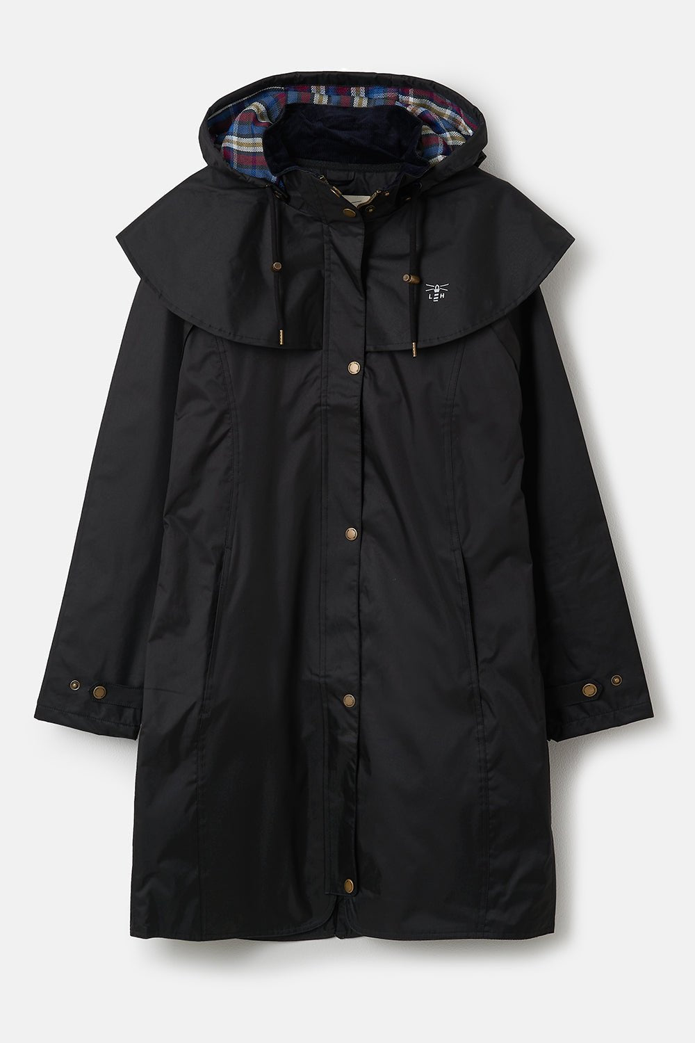 Outrider 3/4 Length Waterproof Raincoat - Black-Lighthouse