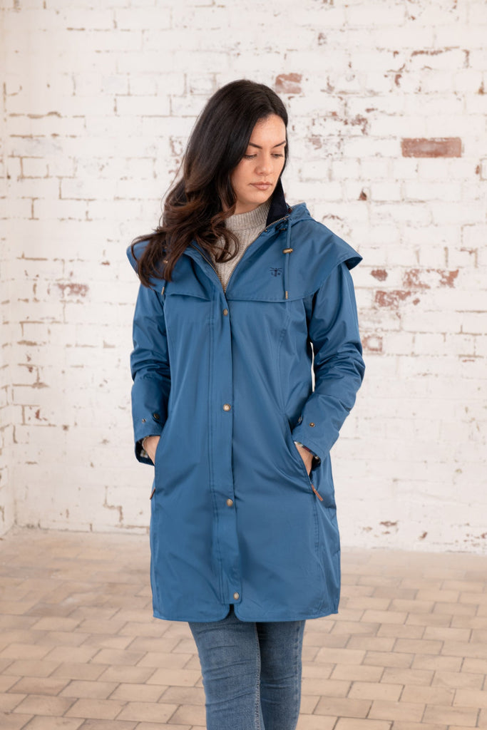 Outrider Women's Waterproof Raincoat Coat - Blue | Lighthouse