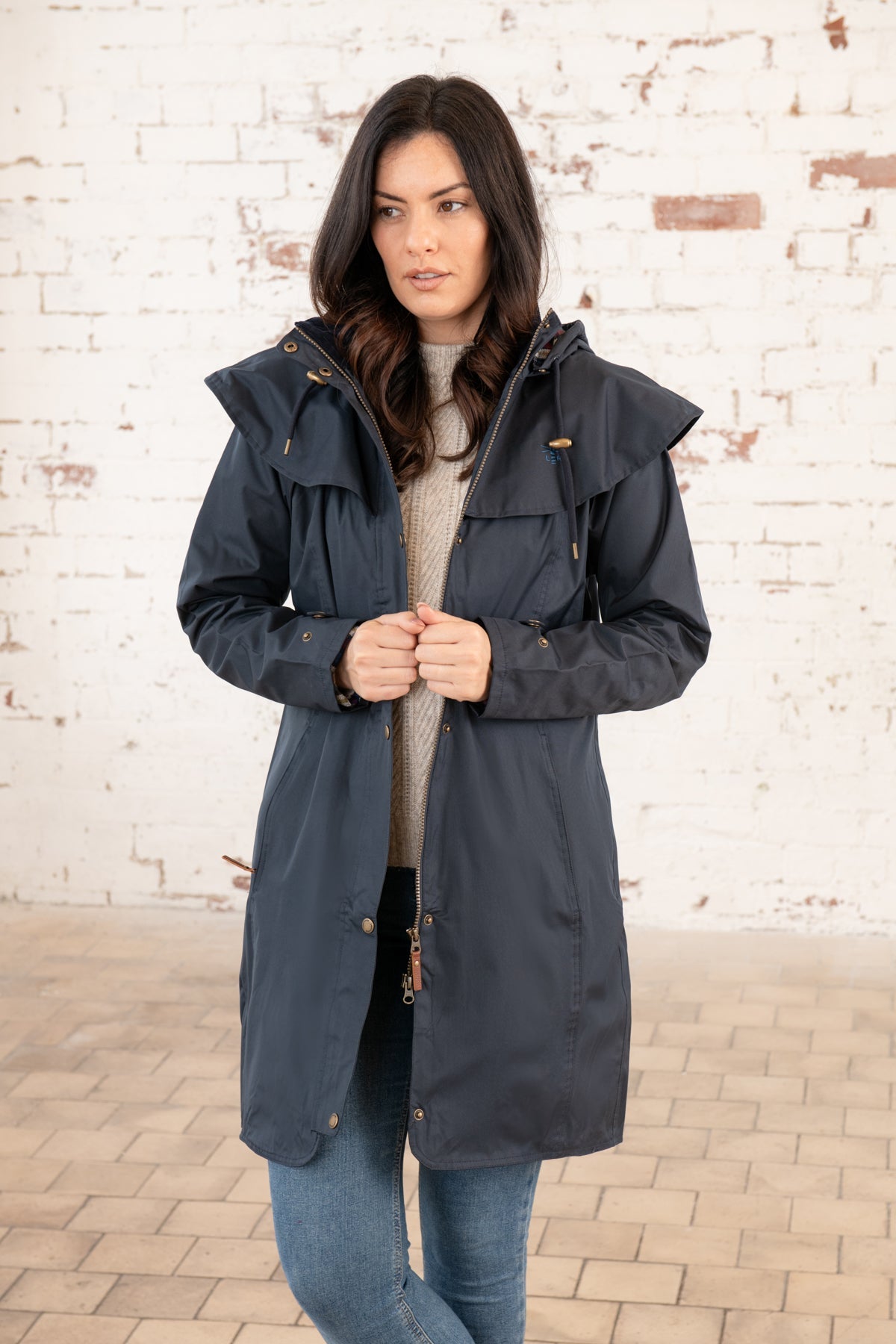 Outrider 3/4 Length Waterproof Raincoat - Nightshade - Lighthouse