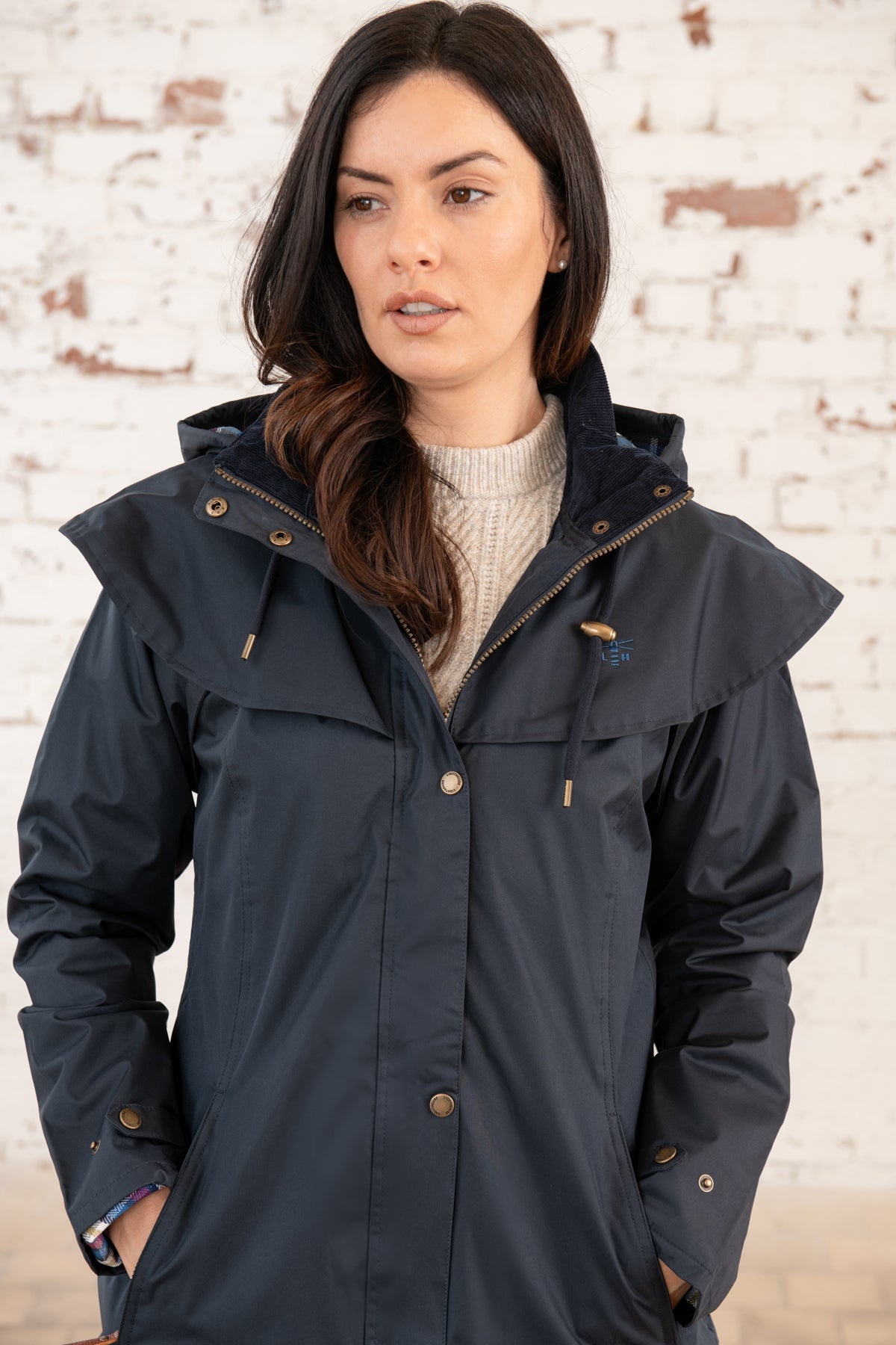 Navy Zara Rainwear Zara Basic Navy Blue Hooded Rain Jacket With