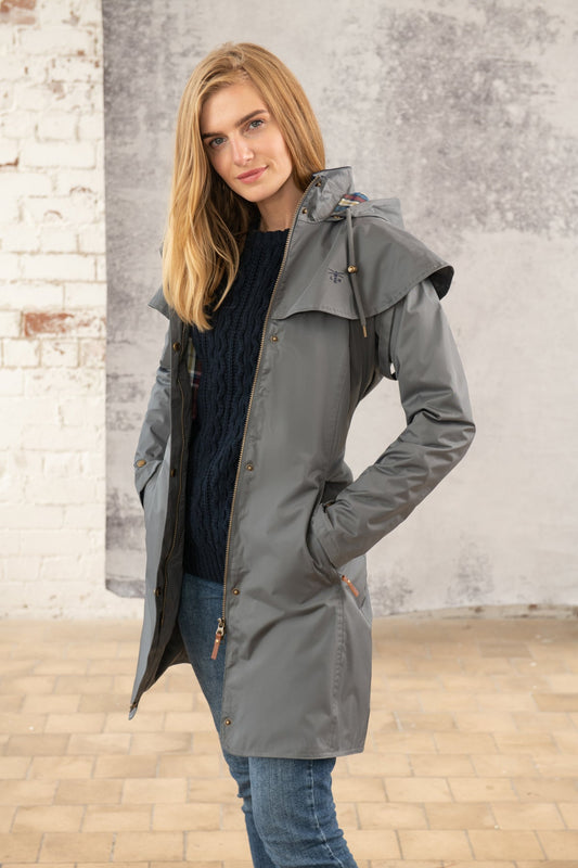 Outrider 3/4 Length Waterproof Raincoat - Urban Grey-Lighthouse