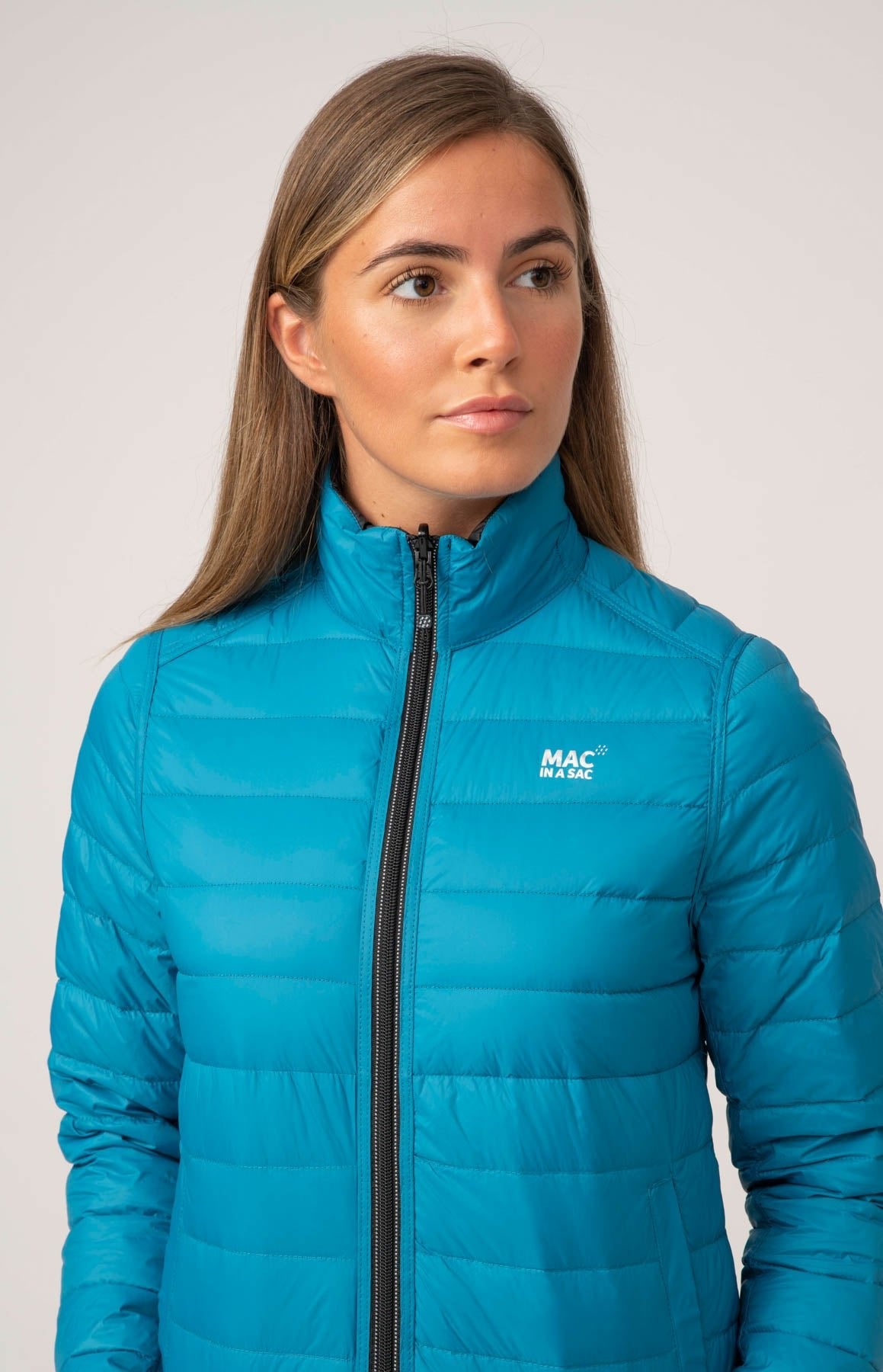 Polar II Womens Down Jacket - Jet Black Teal-Mac in a Sac