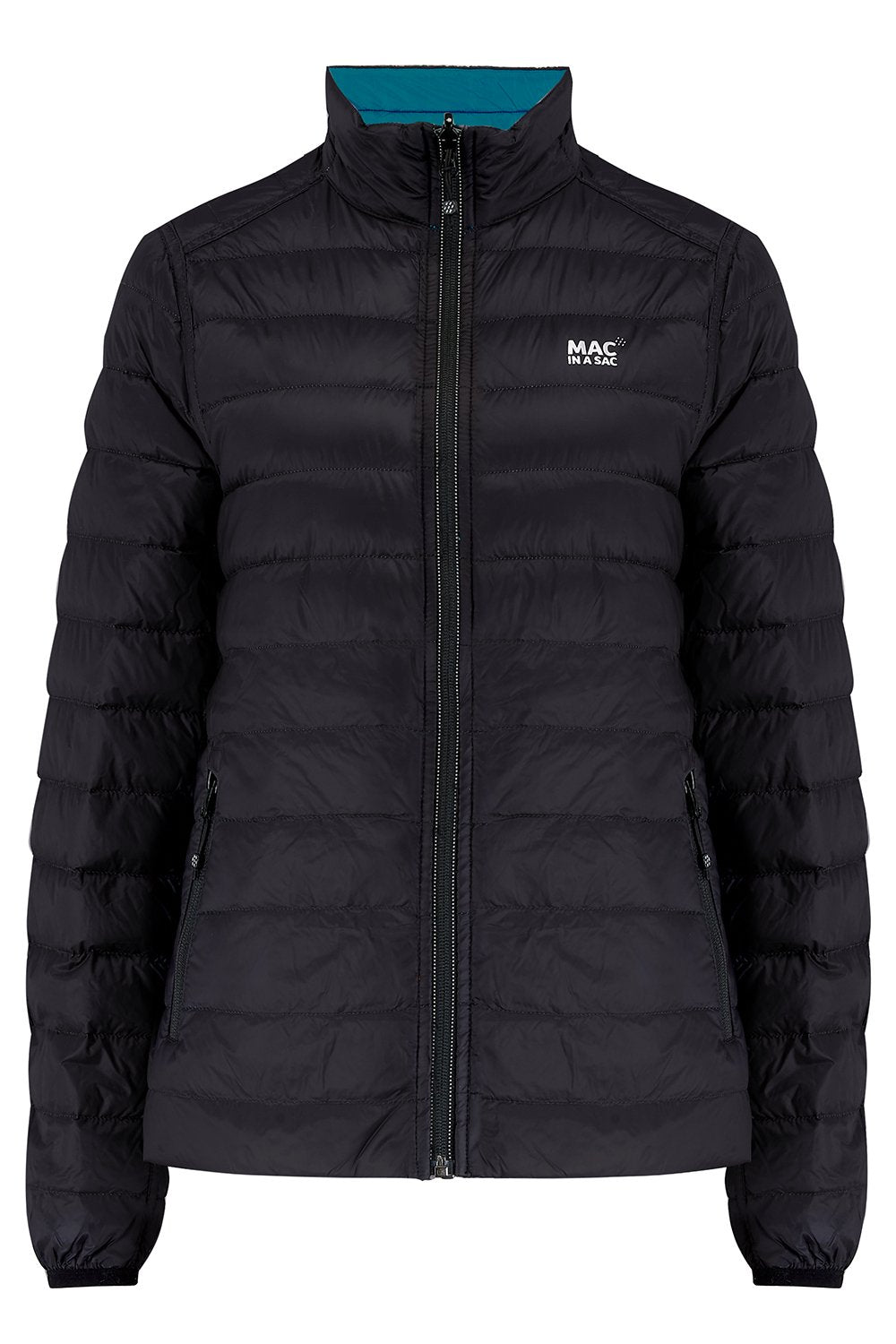 Polar II Womens Down Jacket - Jet Black Teal-Mac in a Sac
