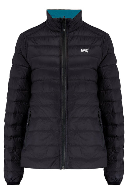 Polar II Womens Down Jacket - Jet Black Teal-Mac in a Sac