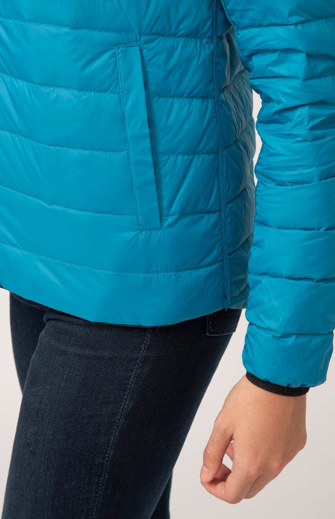 Polar II Womens Down Jacket - Jet Black Teal-Mac in a Sac