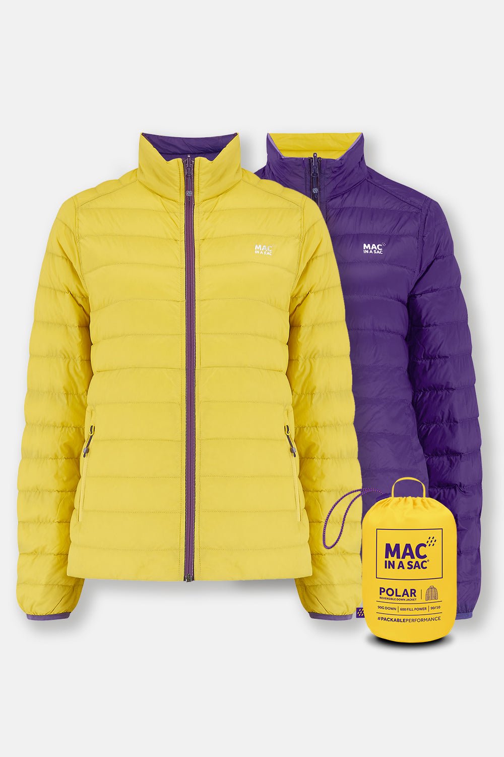 Polar II Womens Down Jacket - Yellow Grape-Mac in a Sac