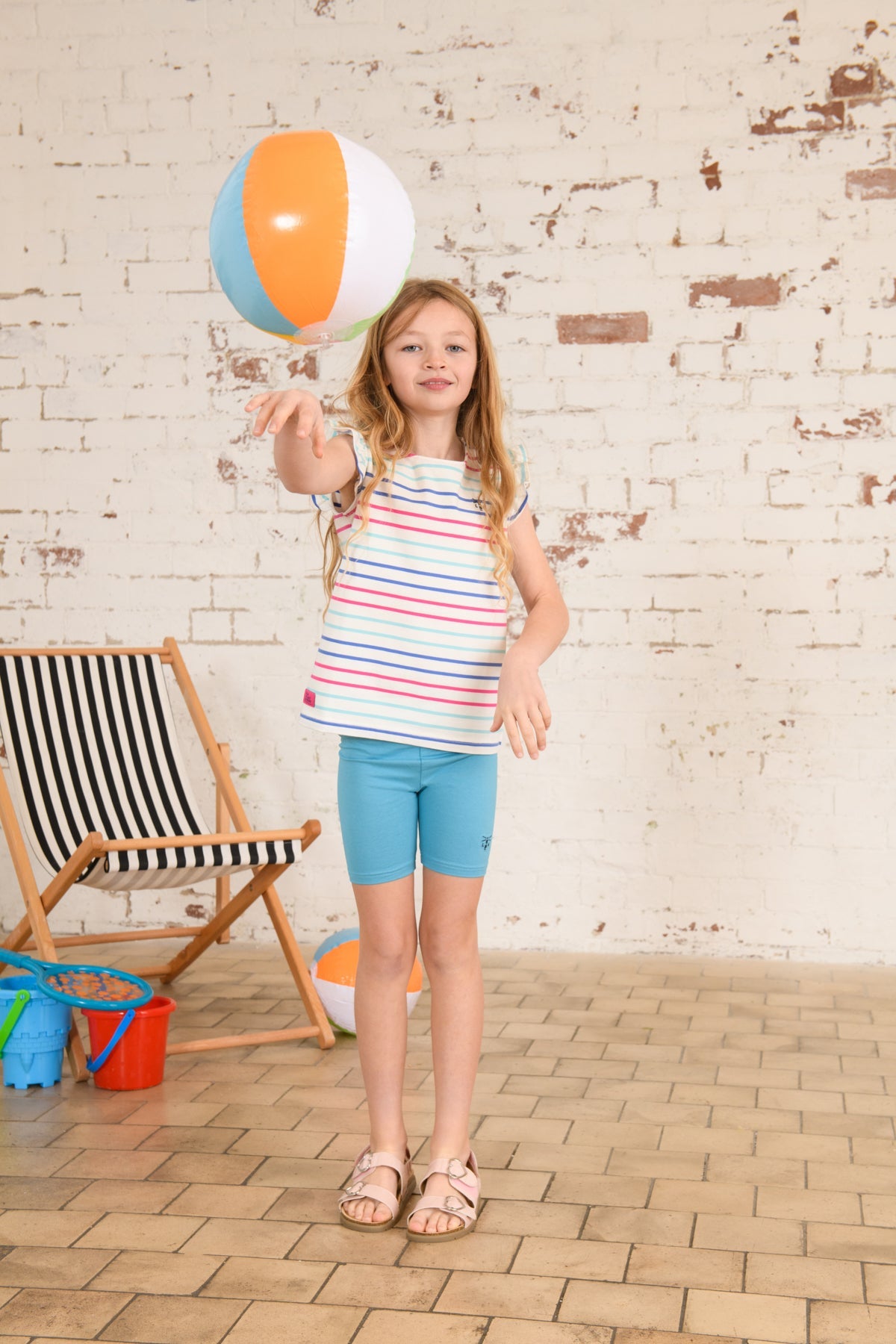 Polly. Girls Shorts Turquoise Lighthouse