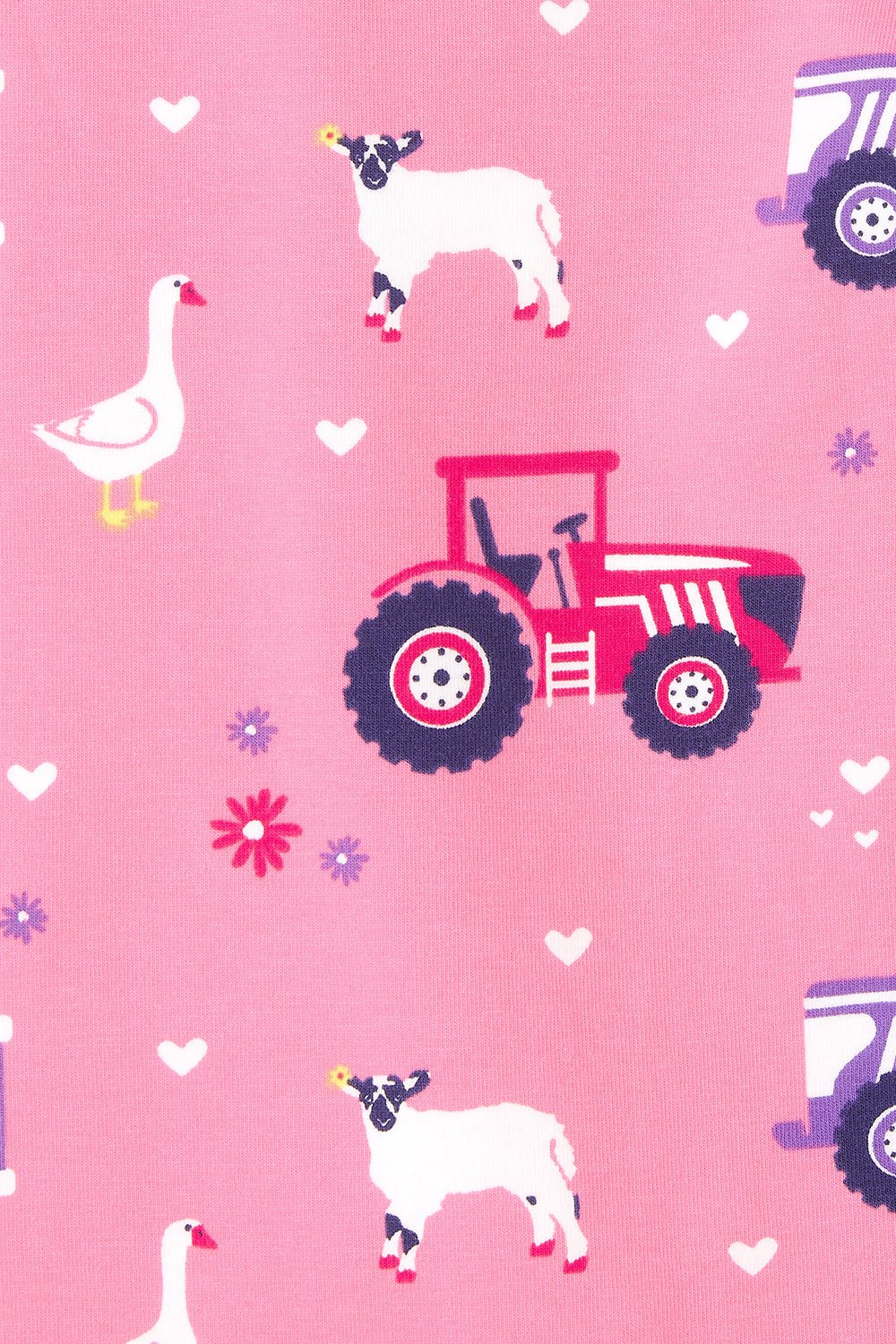 Pyjamas - Pink Purple Tractor Print