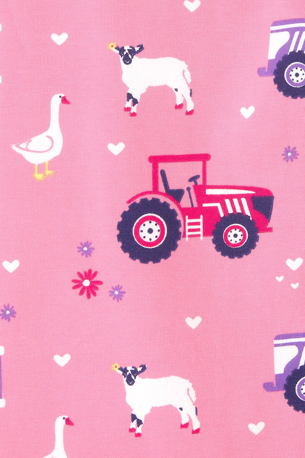 Pyjamas - Pink Purple Tractor Print-Lighthouse