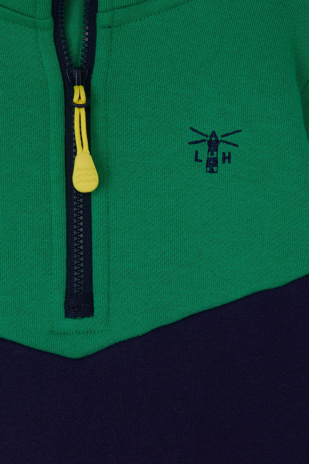 Riley Boys' Half Zip Sweatshirt, Peagreen Navy
