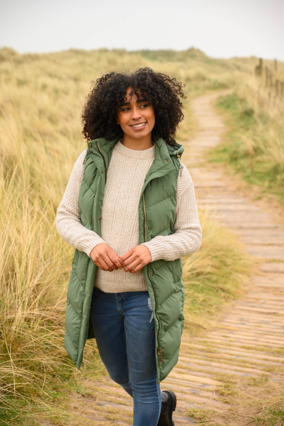 Savannah Long Gilet - Khaki - Lighthouse