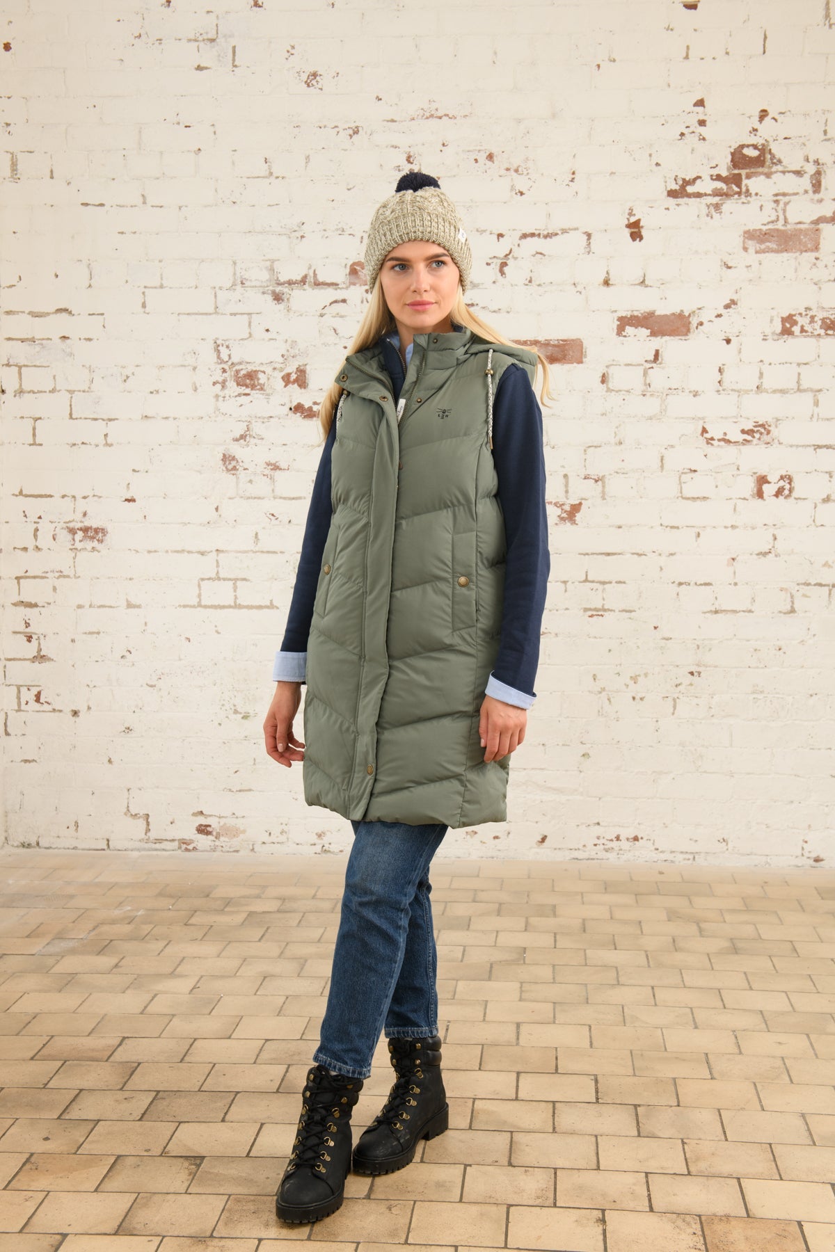 Savannah Long Gilet - Khaki - Lighthouse
