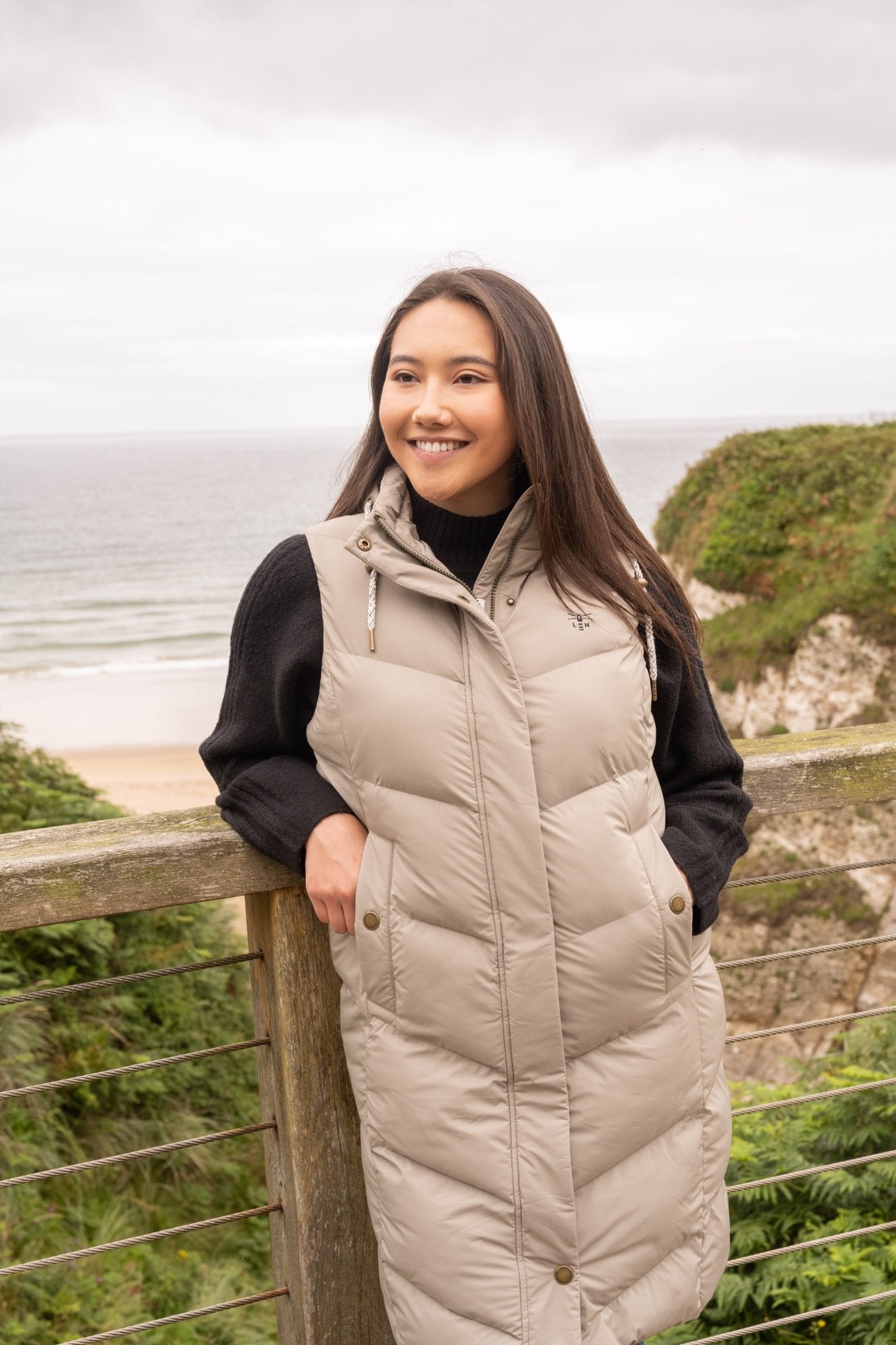 Savannah Long Gilet - Mocha - Lighthouse