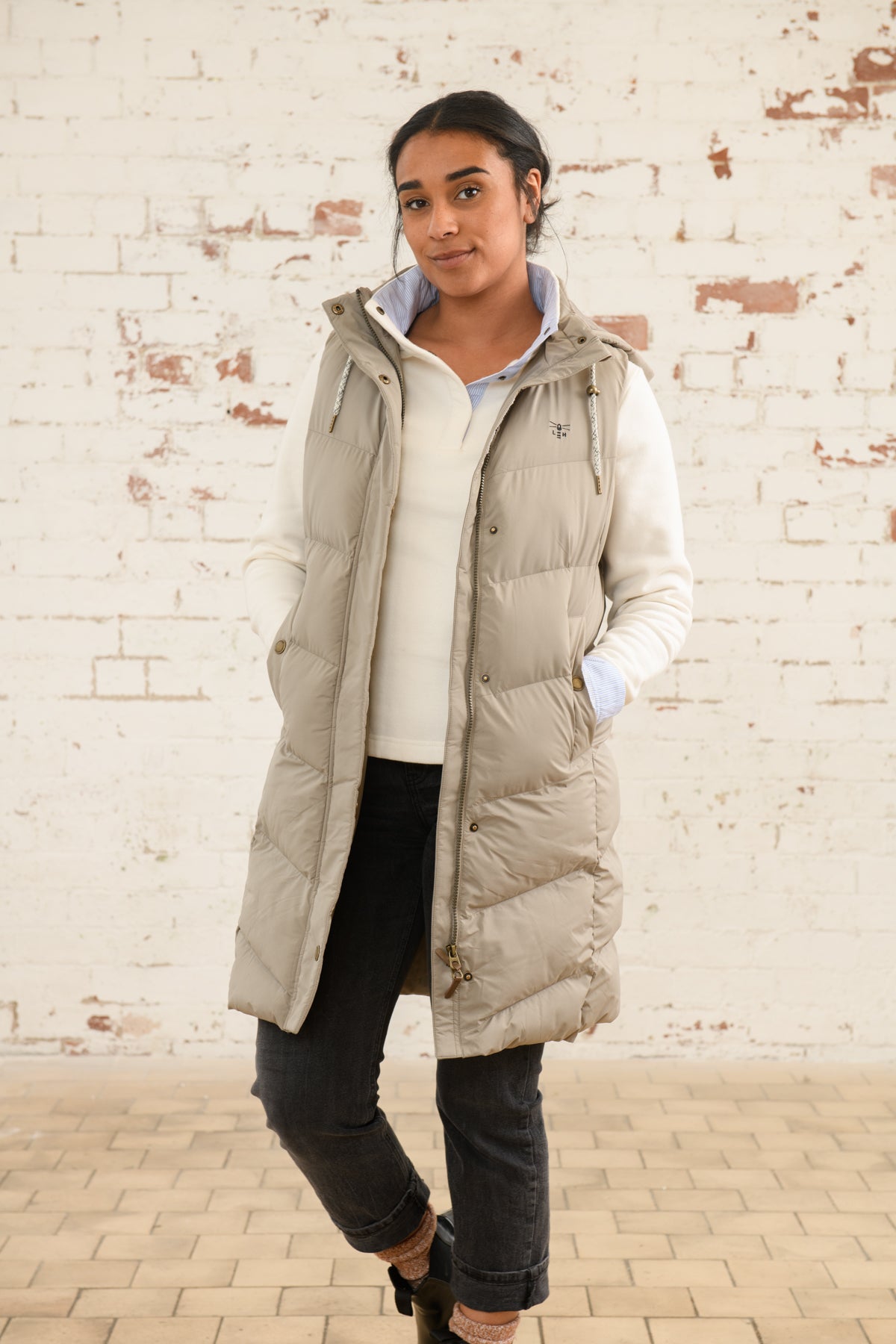 Savannah Long Gilet - Mocha - Lighthouse