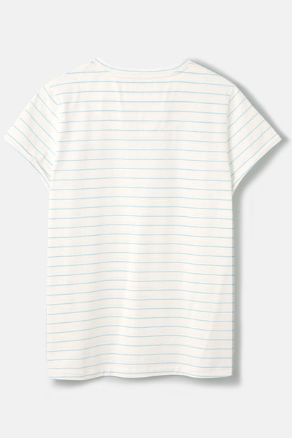 Seashore T Shirt - Cloud Pale Blue Stripe-Lighthouse