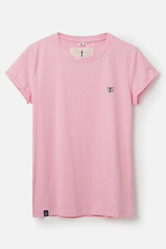 Seashore T Shirt - Rose Pink Stripe - Lighthouse