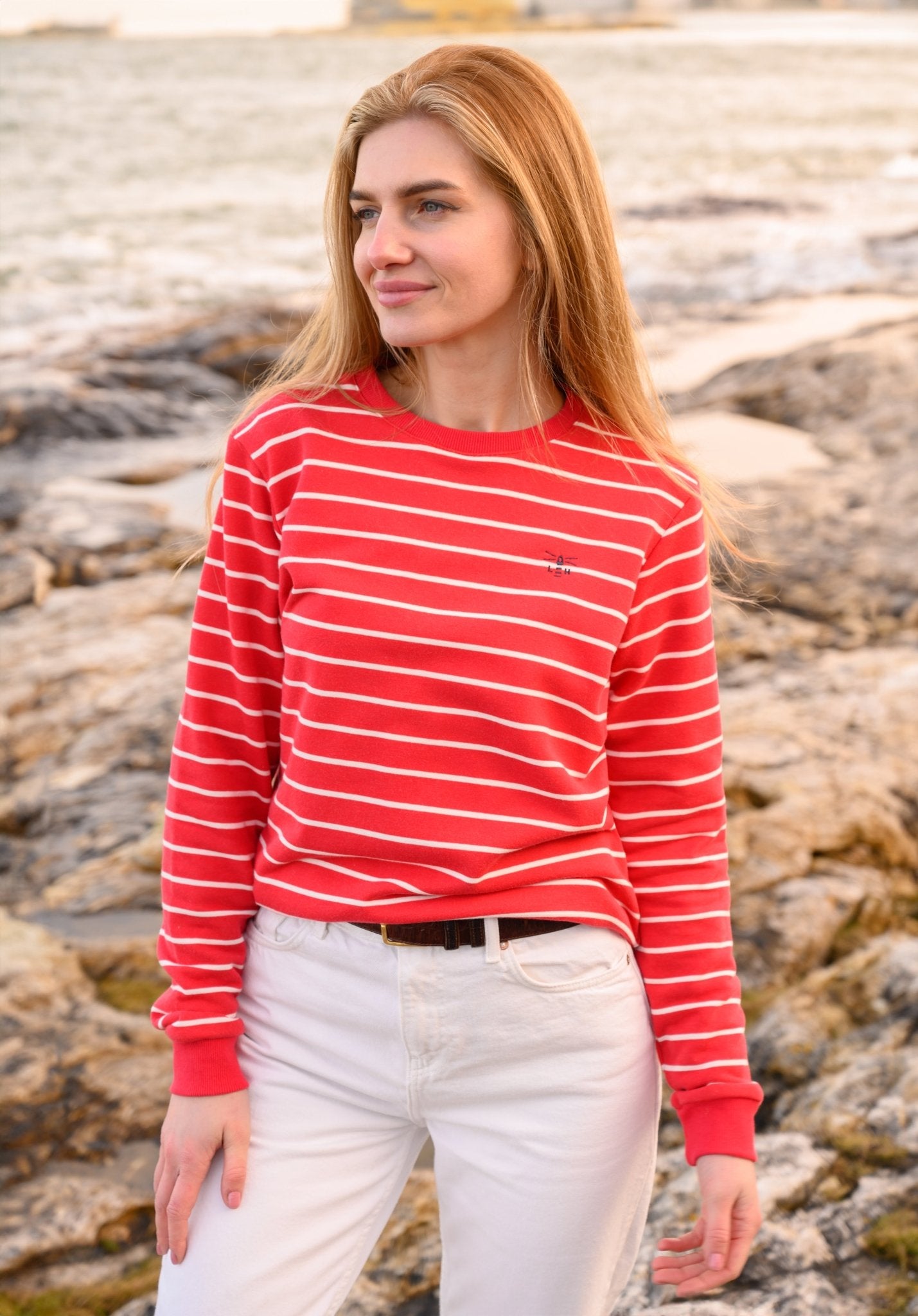 Seaside Jersey - Poppy Stripe-Lighthouse