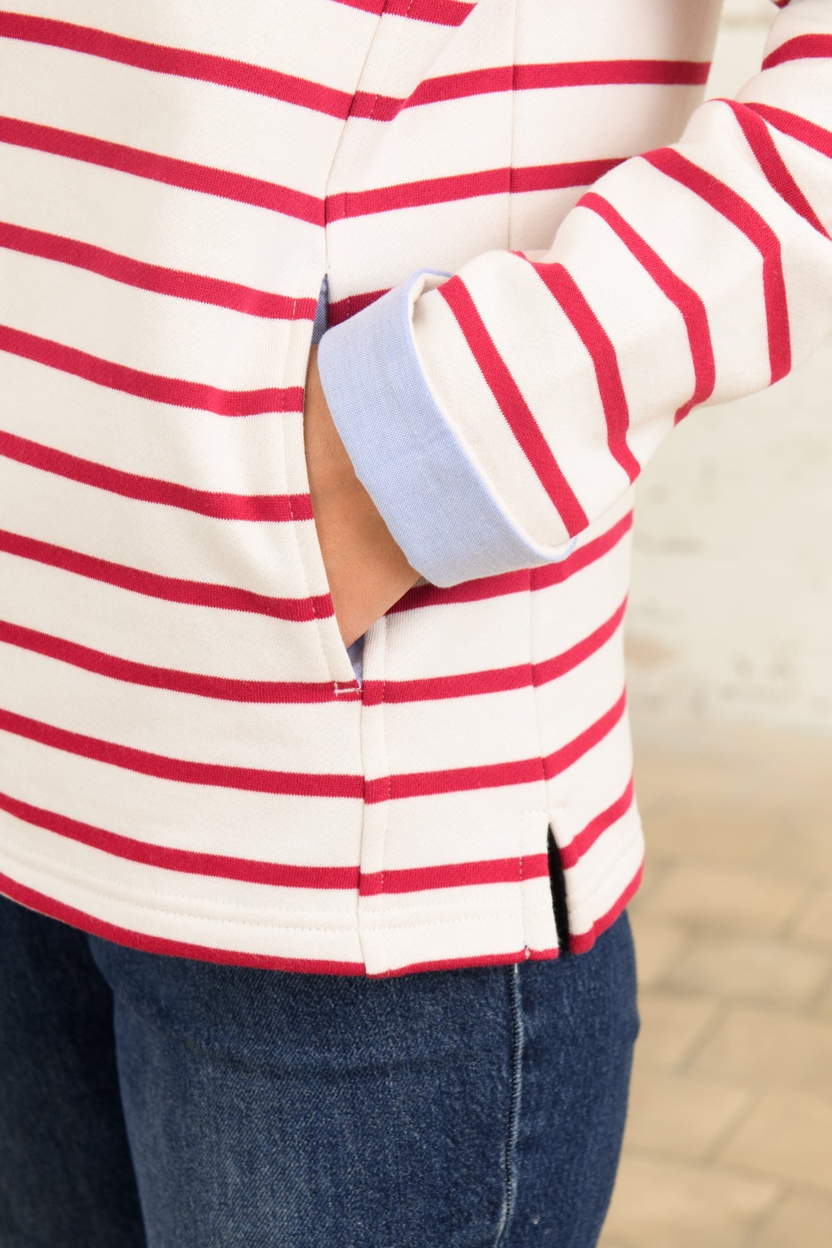 Shore Sweatshirt - Cloud Claret Stripe