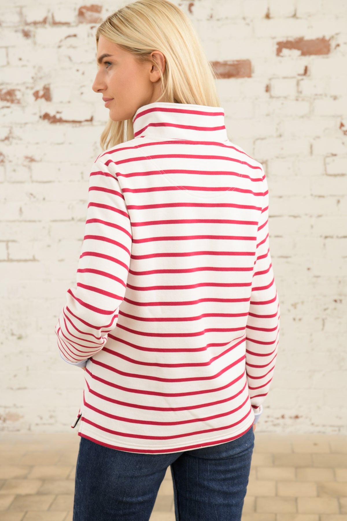 Shore Sweatshirt - Cloud Claret Stripe