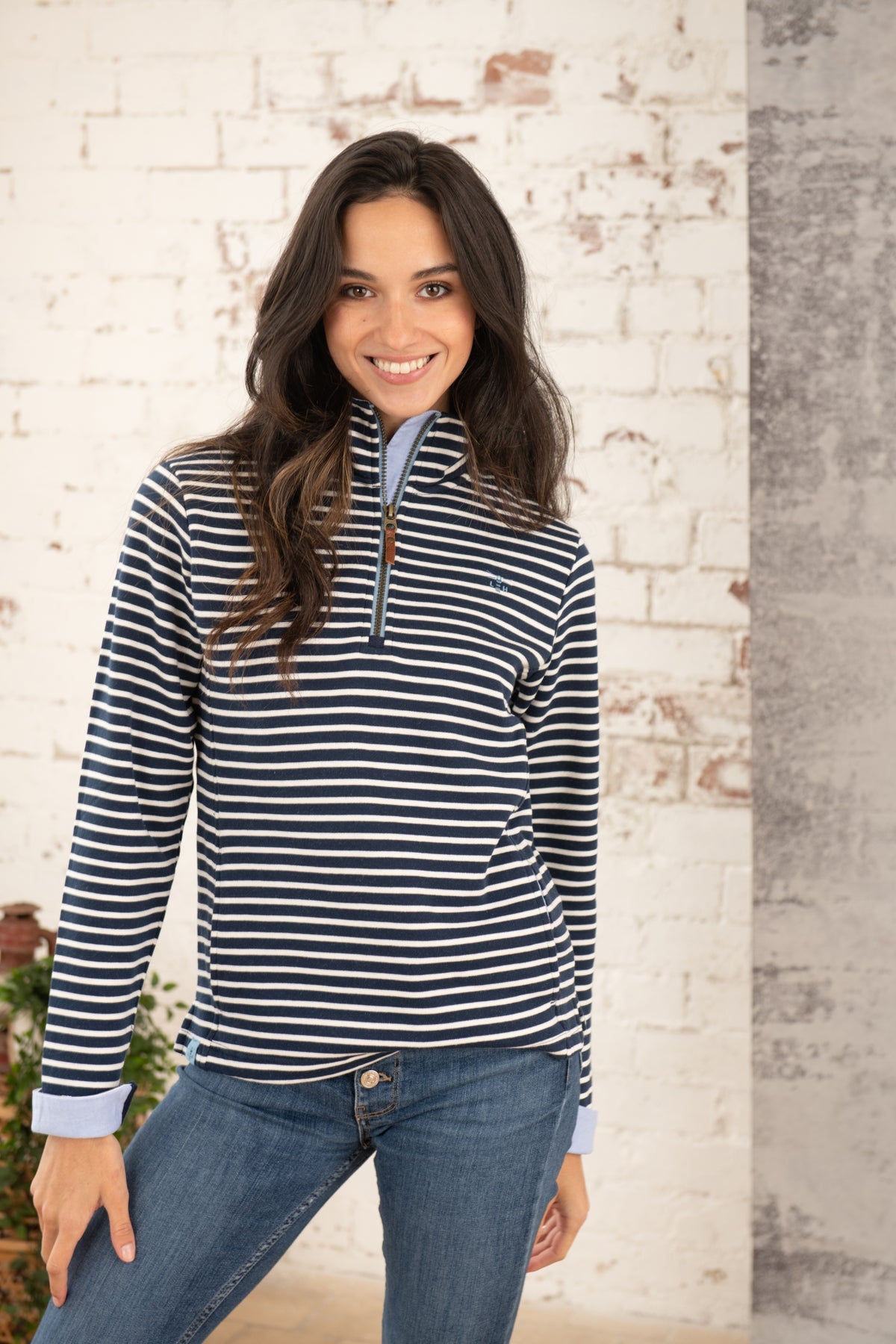 Shore Sweatshirt - Midnight Stripe-Lighthouse