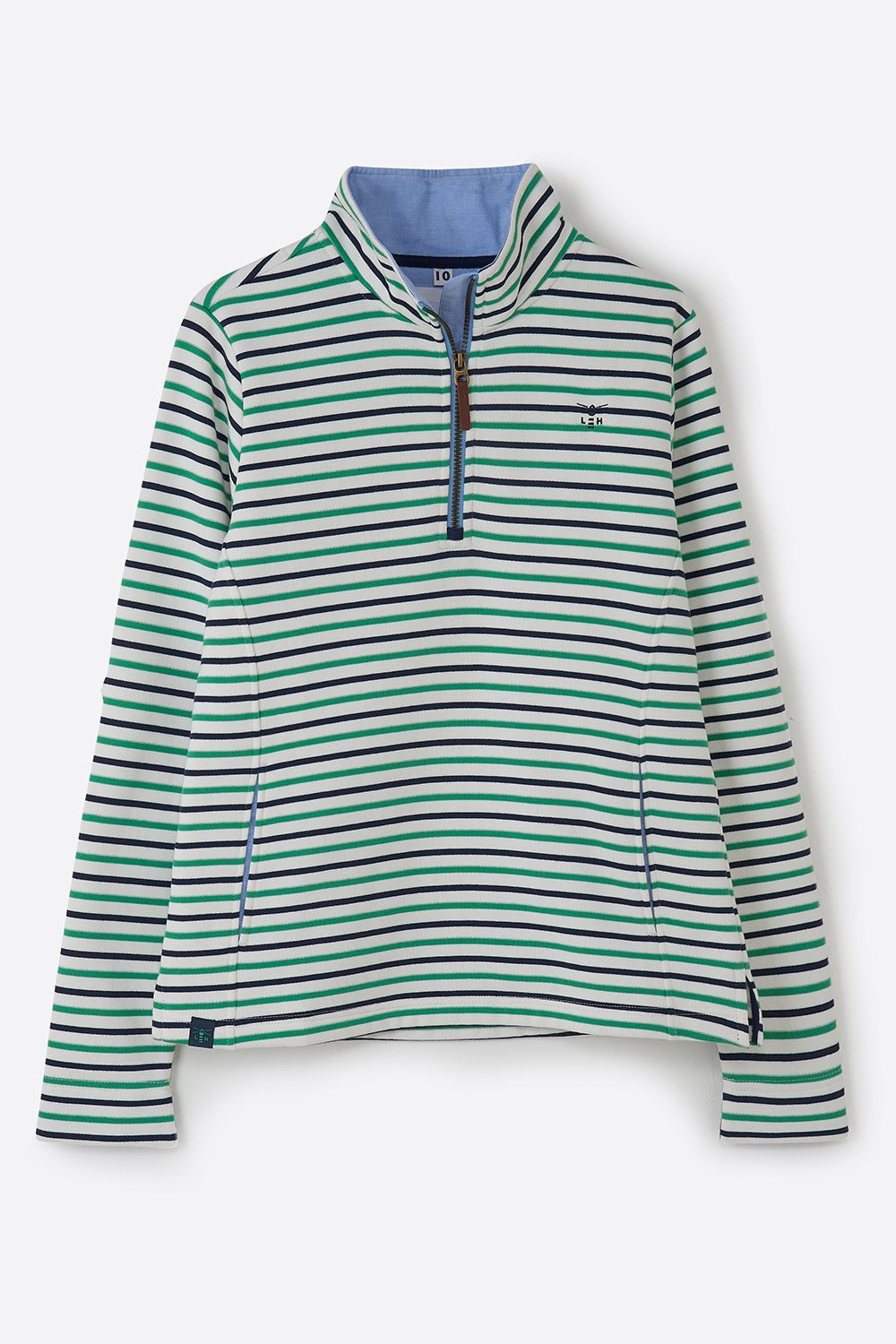 Shore Sweatshirt - Seagrass Navy Stripe