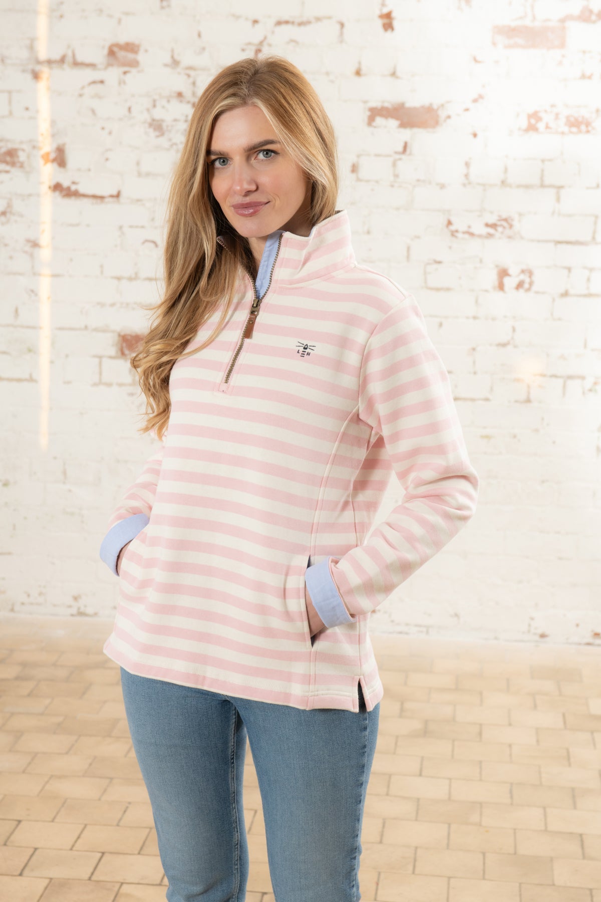 Shore Sweatshirt - Soft Pink Stripe-Lighthouse