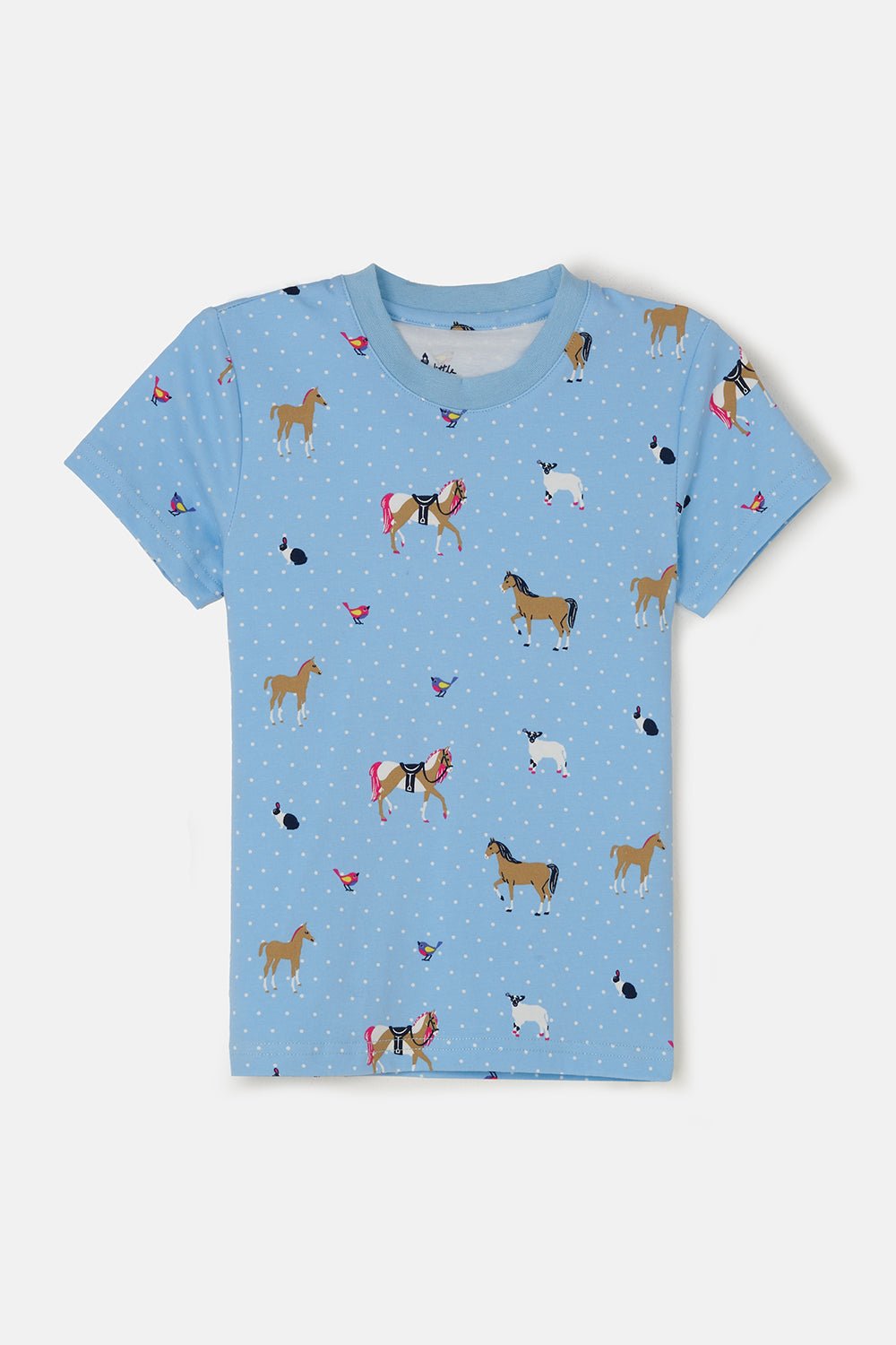 Short Sleeved Pyjamas - Blue Animal Print-Lighthouse