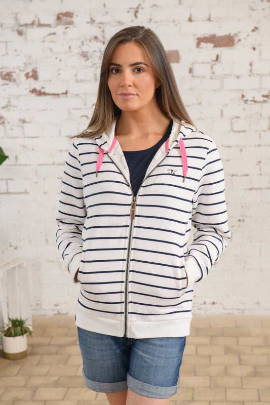 Strand Hooded Top - Navy Striped-Lighthouse